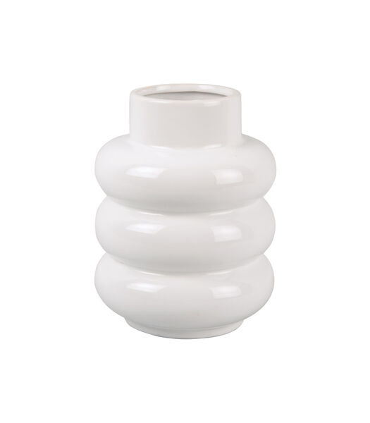 Vase déco Bobbly Glazed - Blanc - Ø15x19,5cm