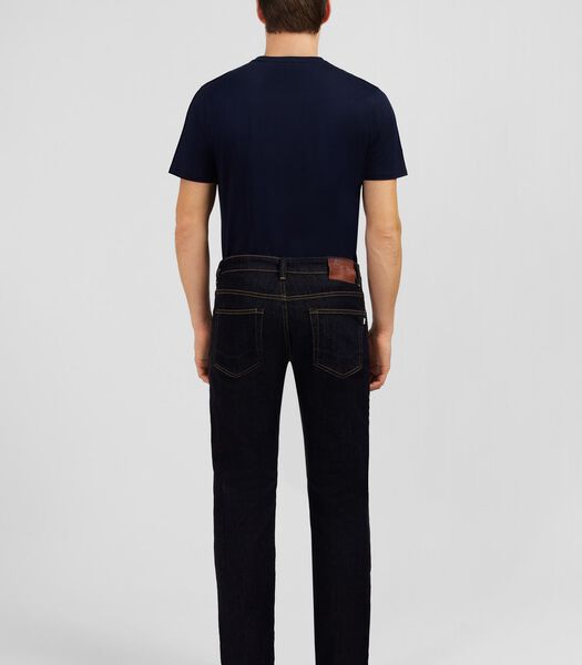 Marineblauwe jeans in stretch katoen