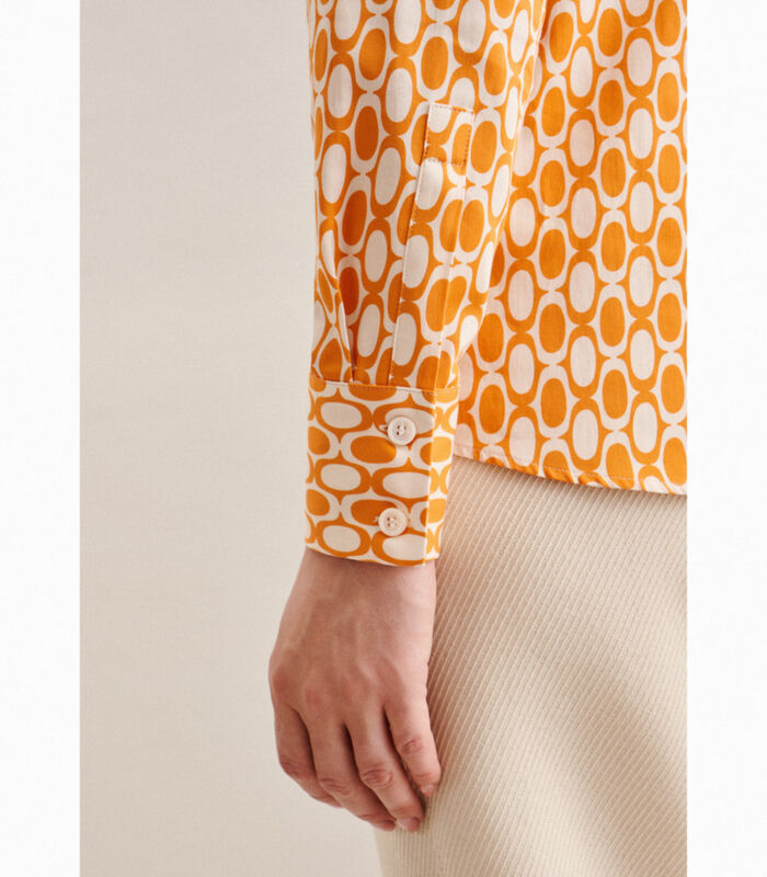 Shirtblouse Geometrisch patroon lange Arm Kraag image number 3