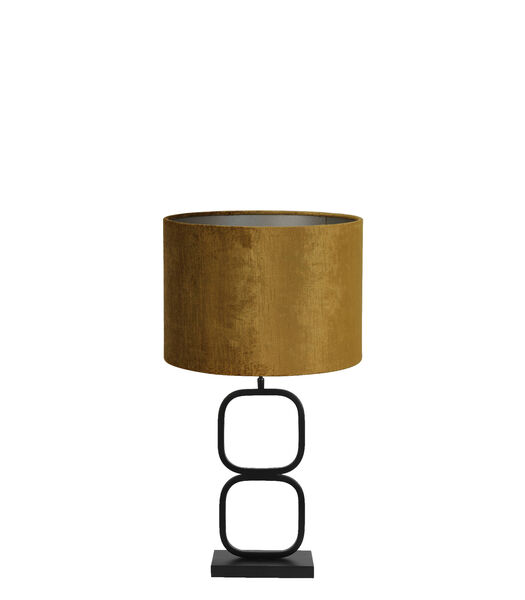 Tafellamp Lutika/Gemstone - Zwart/Goud - Ø30x67cm