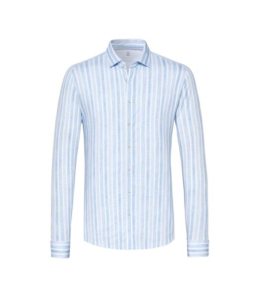 Desoto Shirt Stripes Melange Light Blue