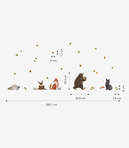 NORWOOD - Muurstickers - De beer en zijn bosvriendjes