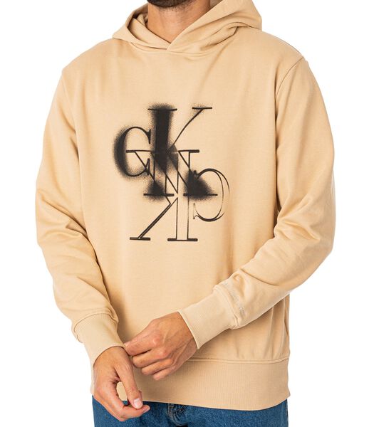 Pullover-Hoodie Met Gespiegeld Logo