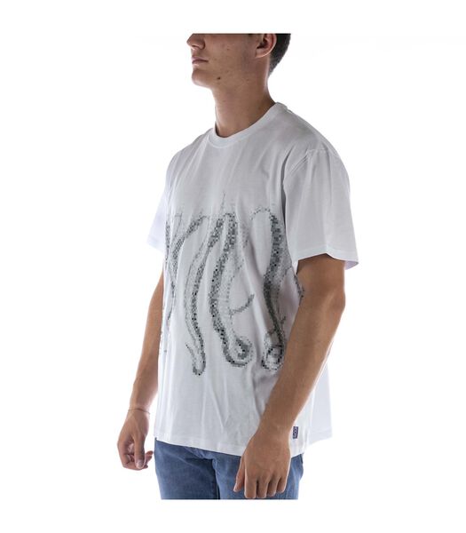 T-Shirt Octopus Censure Contour Blanc