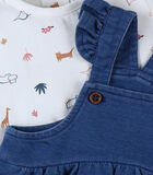 Set uit jeans met jurkje en T-shirt met dierenprint image number 3