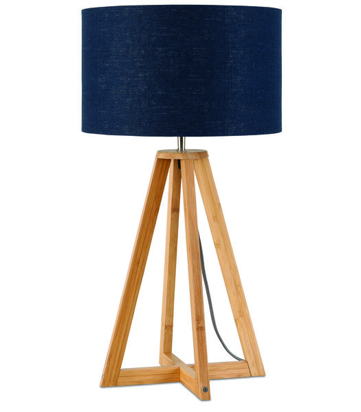 Tafellamp Everest - Blauw/Bamboe - Ø32cm