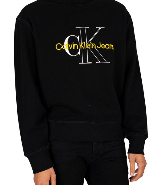 Sweatshirt met tweekleurig monogram