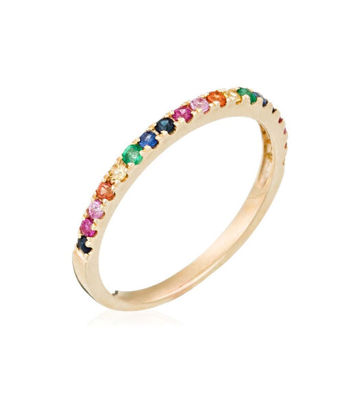 Ring 'Colorful love' geelgoud en diamanten