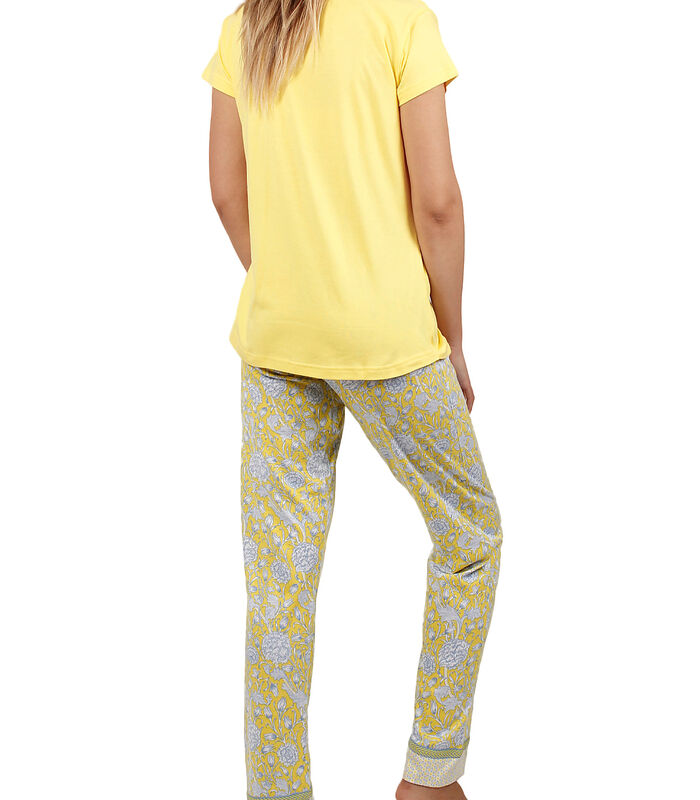 Homewear pyjama broek t-shirt Yellow Hippy geel image number 1