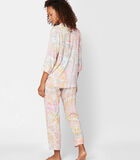 Bedrukte 7/8 pyjama van viscose FANCY 506 - veelkleurig image number 3