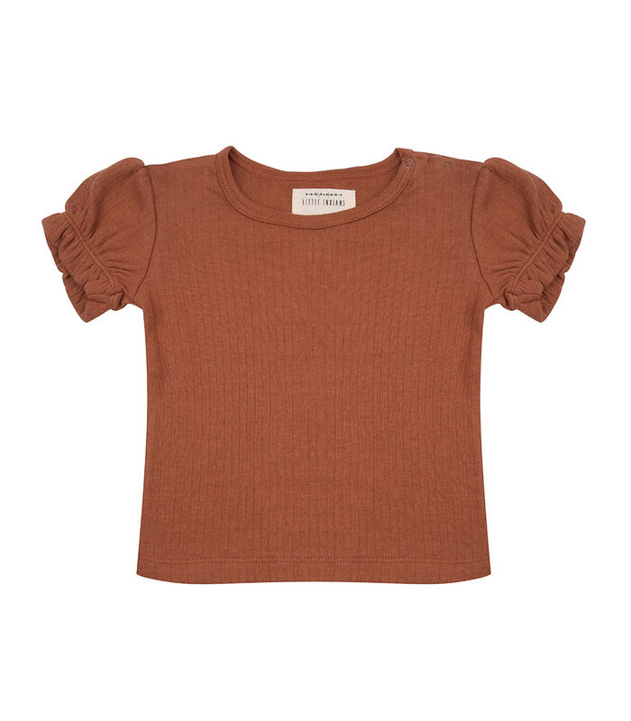 Shirt Ruffle  Muslin - Amber Brown - 6-9 maanden / bruin image number 0