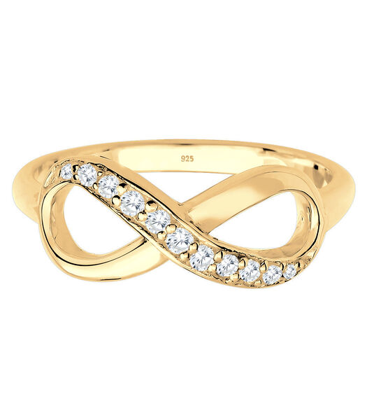 Ring Dames Infinity Symbool Oneindigheid Trend Met Zirkonia Kristallen In 925 Sterling Zilver