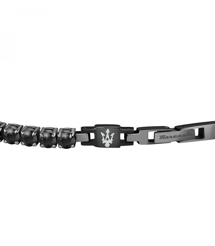 Bracelet en acier, zircons, pvd noir JEWELS image number 1