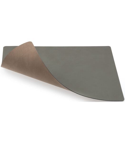 Placemat Nupo - Leer - Army Green / Nature - dubbelzijdig - 45 x 35 cm