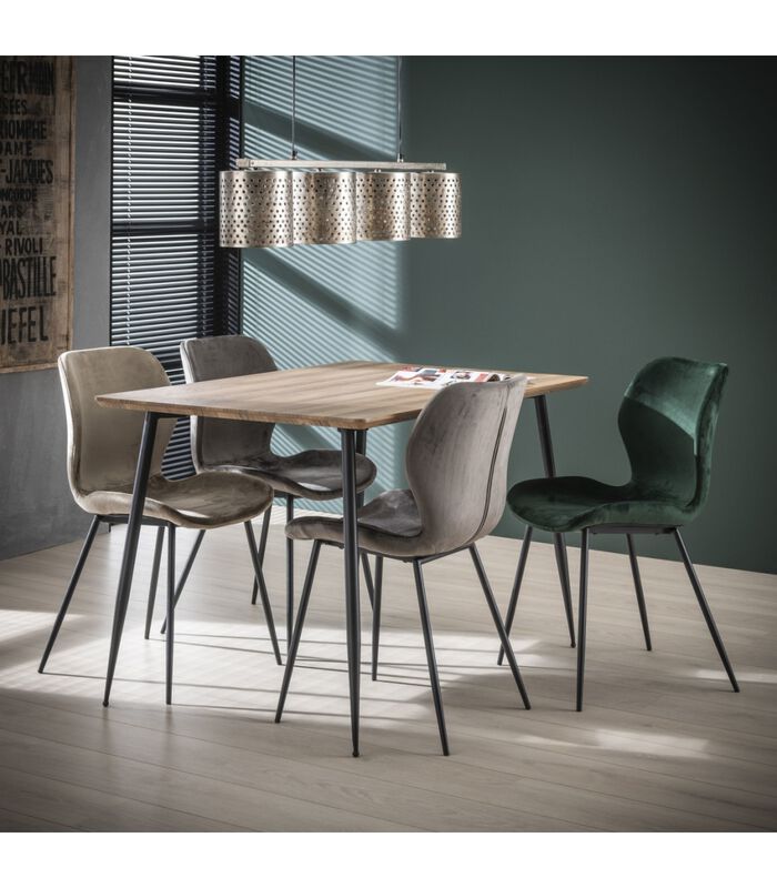 Elegant velvet - Chaises de salle à manger - ensemble de 4 - velours vert - pieds en acier tubulaire image number 2