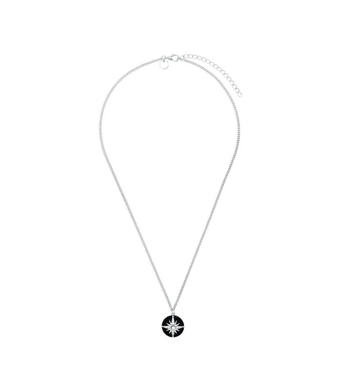 Collier pour dames, argent 925 Sterling, zirconium synth., perle de coquille | étoile image number 1