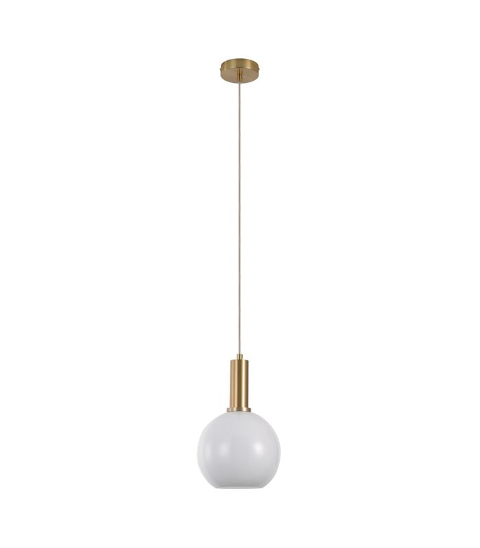 Faberge - Hanglamp - rond - wit - glas - koper - 1 lichtpunt image number 0