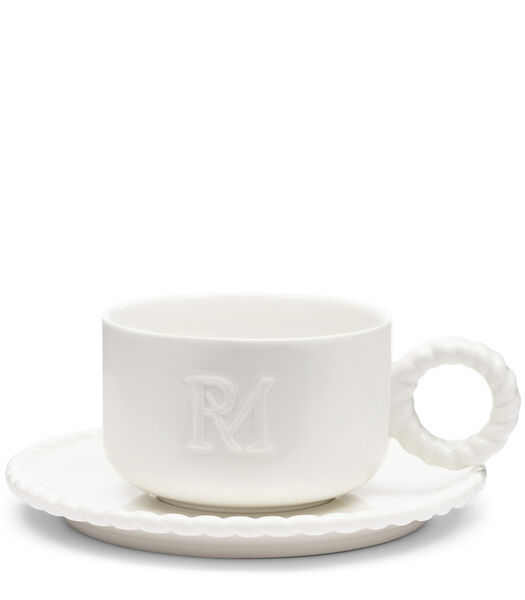 RM Elegant Kop en schotel Wit porselein - koffiemok of cappuccino kop