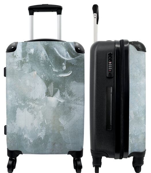Bagage à main Valise avec 4 roues et serrure TSA (Abstrait - Bleu - Art - Peinture)