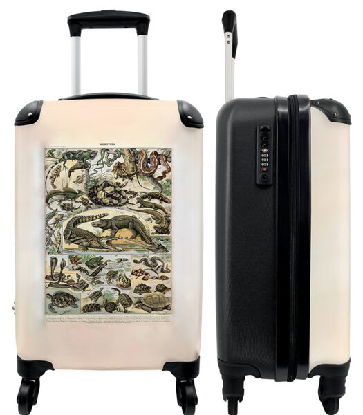 Ruimbagage koffer met 4 wielen en TSA slot (Reptielen - Illustratie - Vintage - Natuur - Dieren)
