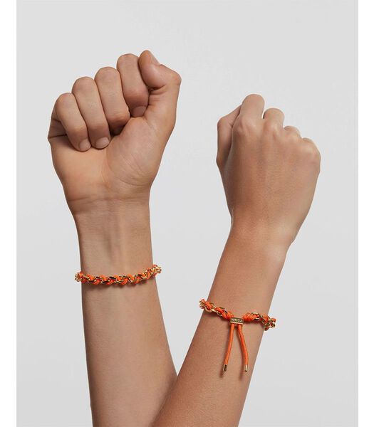 Bracelet chaîne et cordon en argent plaqué or  Tangerine