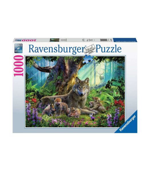 Ravensburger puzzle Famille de loups dans la forêt 1000 pièces