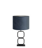 Lampe de table Lutika/Velours - Noir/Dusky Blue - Ø30x67cm image number 0
