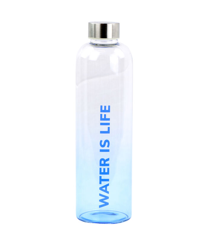 Bouteille en verre 1000 ml  water is life avec coffret image number 0