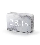 Brick click clock  Wekker - Marmer/LED Wit image number 0