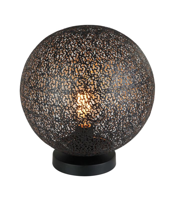 Steel Sphere - Tafellamp - uitgesneden stalen bol - dia 30cm - zwart image number 0