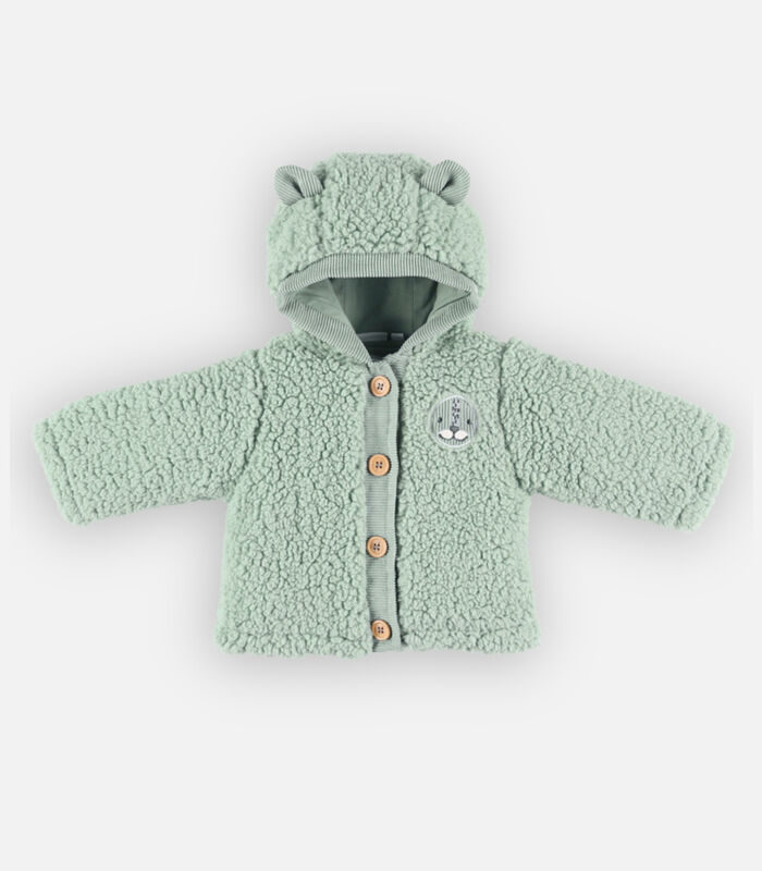 Sherpa jasje met kap, groen image number 0