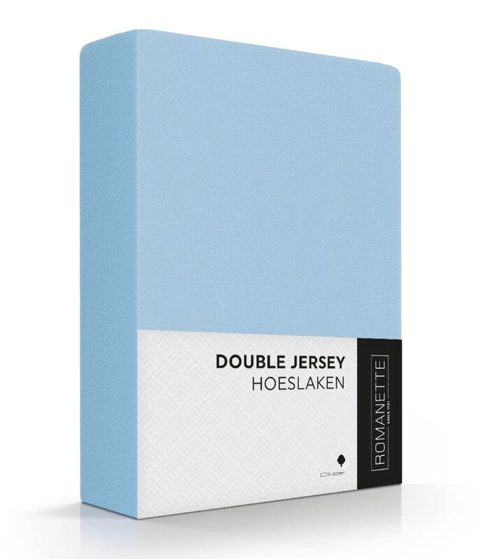 Drap-housse bleu double jersey image number 0