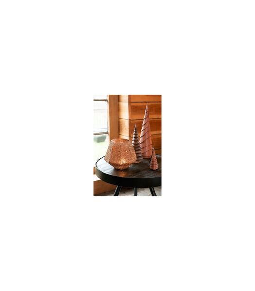 Ruf Industry - Table basse - ronde - dia 46cm - bois de manguier - anthracite - anneau métallique