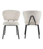 Set van 2 NILSA beige ribfluwelen stoelen image number 3