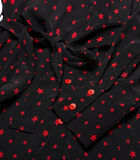 Zwarte jurk met rode sterren van viscose. image number 3