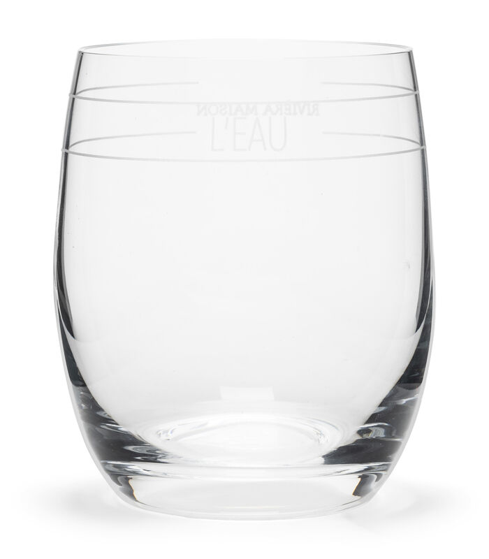 RM L'eau - Verre à eau Transparent verre à boire rond avec texte image number 0