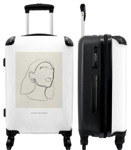 Handbagage Koffer met 4 wielen en TSA slot (Portret - Vrouw - Abstract - Design)