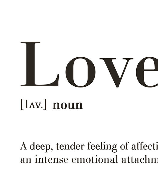 Affiche seule "Love" définition anglais Minima, Lilipinso