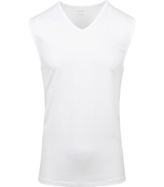 V-hals Dry Cotton Muscle Singlet Wit