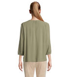 Blouse in shirtstijl met ruches image number 1