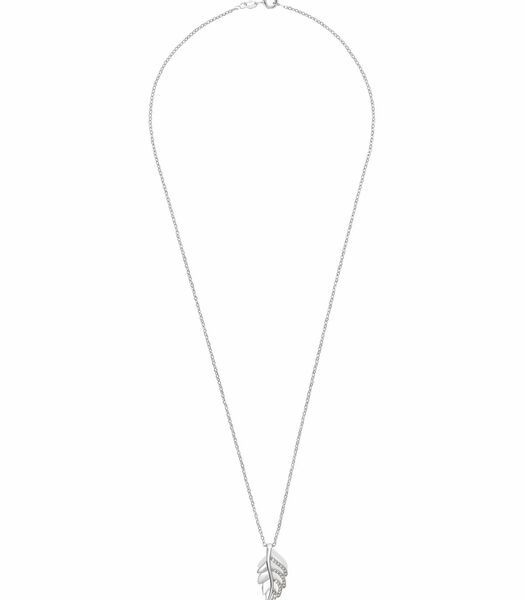 Ketting met hanger voor dames, sterling zilver 925, zirkonia (synth.) blad