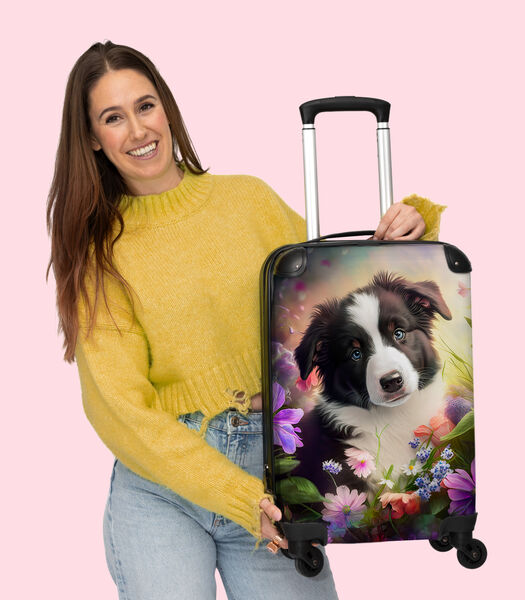Handbagage Koffer met 4 wielen en TSA slot (Puppy - Zon - Bloemen - Natuur)
