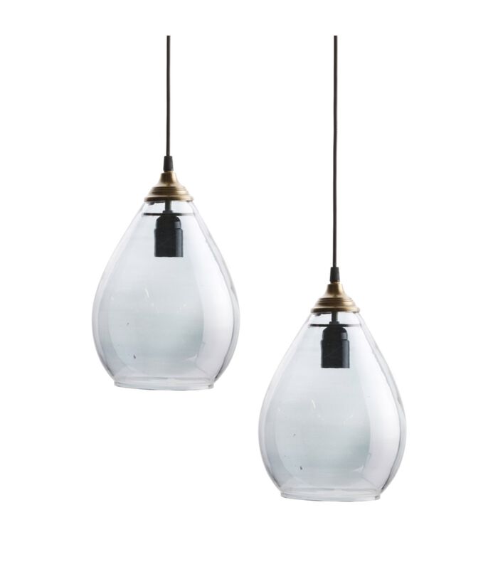 Simple Hanglamp Medium - Glas - Grijs - 25x15x15 image number 2