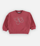 Katoenen vlinder sweater, donkerroos image number 3