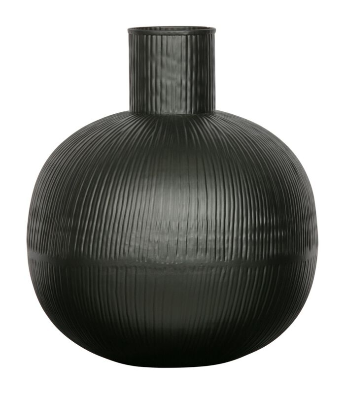 Vase avec des lignes verticales - Fer - Noir - 35x30x30 cm - Pixie image number 1