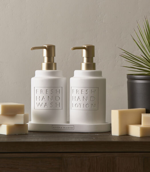 Pompe à savon, savon à main et distributeur - Fresh - White - 380 ML