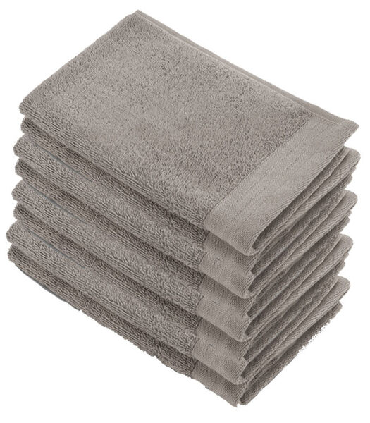 Lot de 8 Soft Cotton serviettes d'invités Taupe