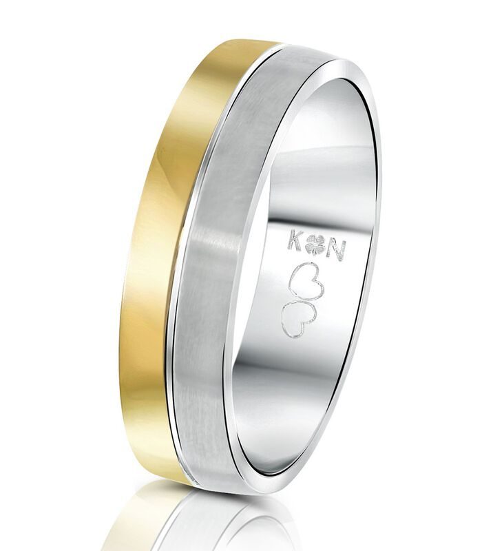 Ring 'Praag' Staal - zilverkleurig-goudkleurig image number 0
