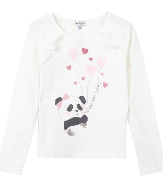 T-shirt met lange mouwen en panda motief