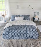 Housse de couette Crossed Flowers Blue/Off White Coton image number 0